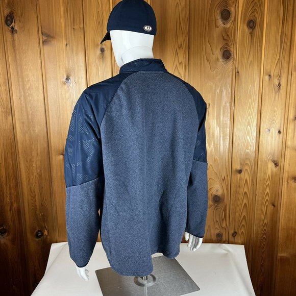 UNDER ARMOUR Size 2XL ColdGear Blue PULLOVER 1/4 Zip Fleece Lined Digi Camo - Picture 6 of 11